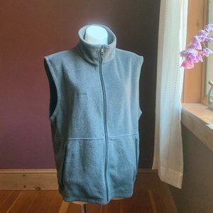 COLUMBIA Men's Gray Fleece Full Zippered Vest L